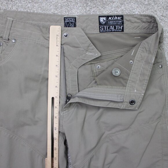 KUHL Liberator Convertible Pants Mens 36x32 Beige Zip Off Stealth Hiking Cargo - Picture 9 of 14